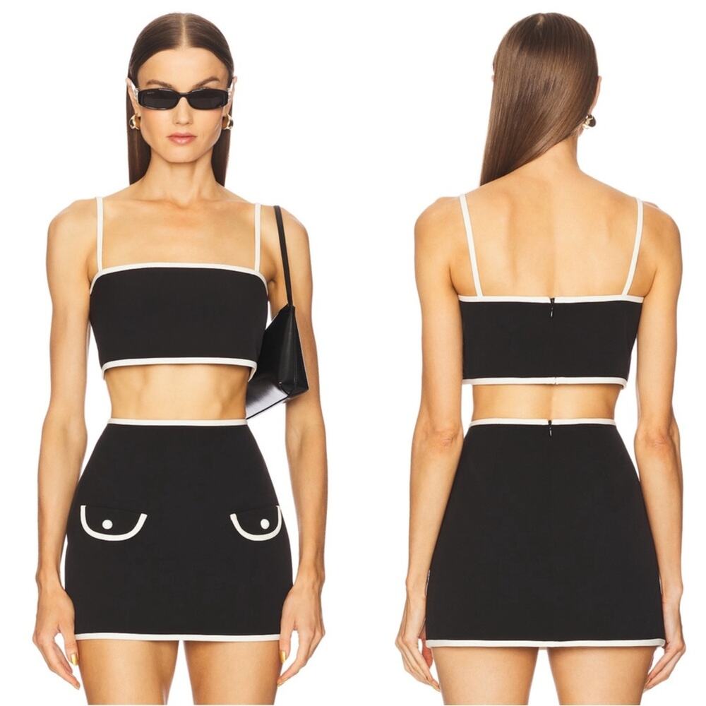 ALEXIS Simi Black and White Crop Top Size XS